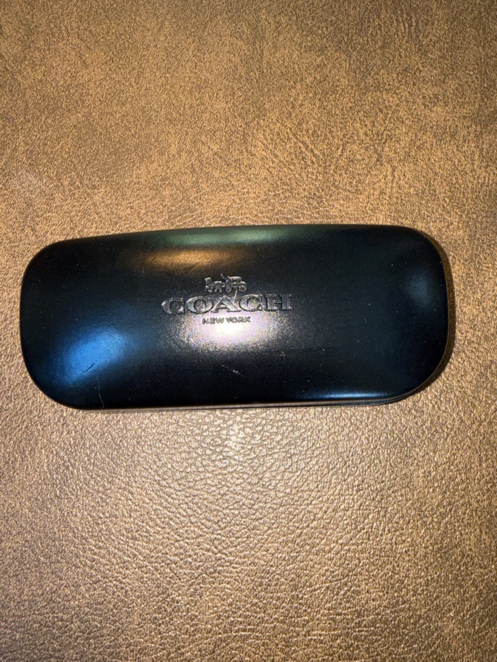 Coach Black Hardshell Sunglasses Case with Embossed Logo